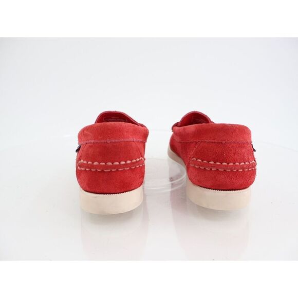 Sebago Dan Mocassin Penny Loafer Womens Size 6 Red Suede Leather Slip On Shoes - Picture 3 of 12